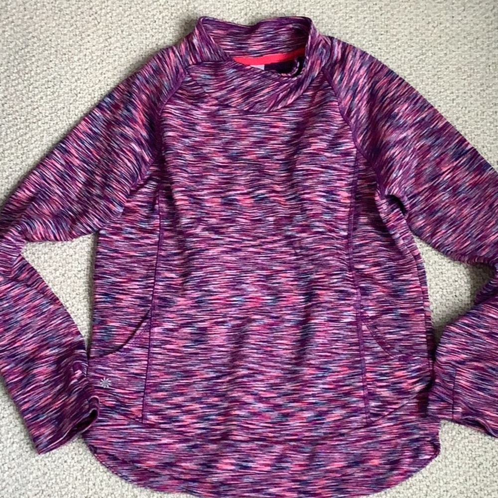 Athleta girls sweatshirt size XL (14), pink space dye